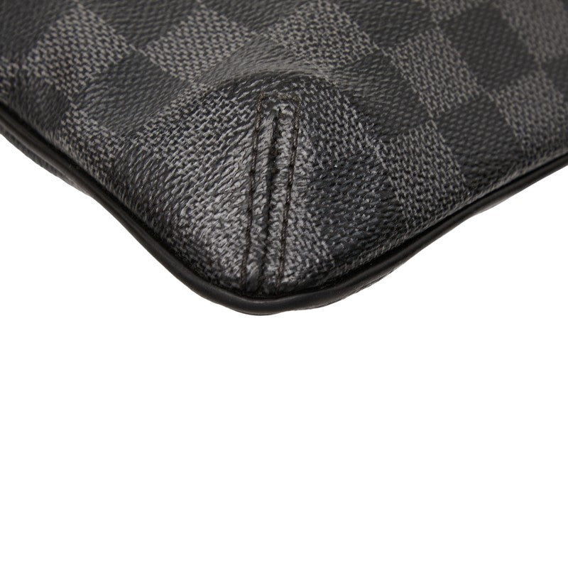 ルイ ヴィトン ダミエ グラフィット トマス 斜め掛け ショルダーバッグ N58028 ブラック PVC レザー レディース LOUIS VUITTON 【中古】