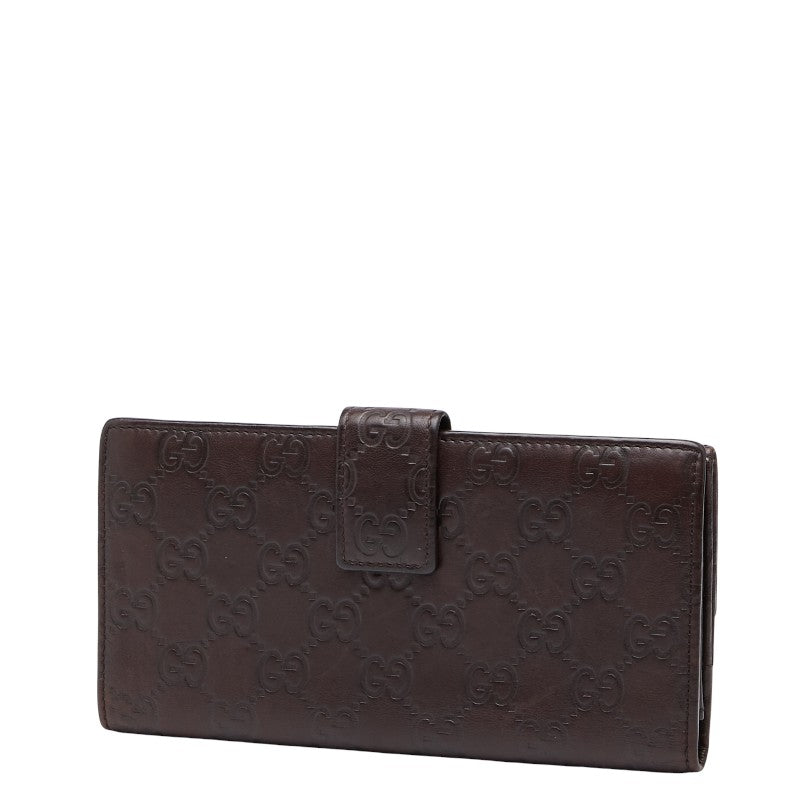 グッチ グッチシマ プリンシー 長財布 167464 ブラウン レザー レディース GUCCI 【中古】