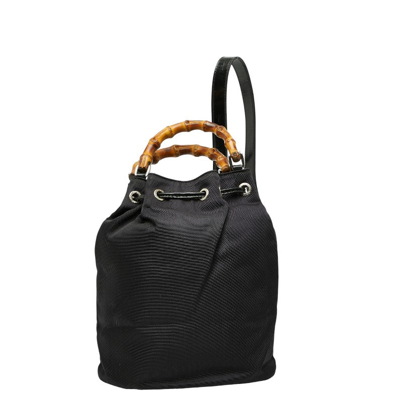 グッチ バンブー ハンドバック ショルダーバッグ2WAY 003 2854 ブラック ナイロン レザー レディース GUCCI 【中古】