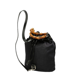 グッチ バンブー ハンドバック ショルダーバッグ2WAY 003 2854 ブラック ナイロン レザー レディース GUCCI 【中古】