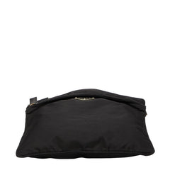 プラダ 三角ロゴプレート ショルダーバッグ ブラック ナイロン レディース PRADA 【中古】
