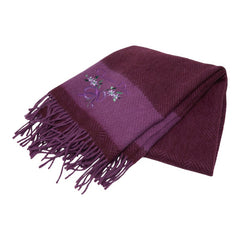 ディオール ロゴ ストール ショール ひざ掛け パープル ウール レディース Dior 【中古】