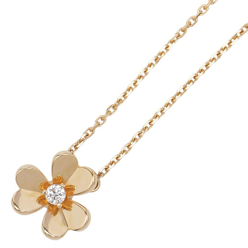 ヴァンクリーフ＆アーペル フリヴォル ミニ 1Pダイヤ ネックレス ARP0J100 K18YG イエローゴールド レディース Van Cleef & Arpels 【中古】