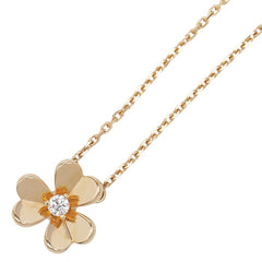 ヴァンクリーフ＆アーペル フリヴォル ミニ 1Pダイヤ ネックレス ARP0J100 K18YG イエローゴールド レディース Van Cleef & Arpels 【中古】