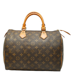 ルイ ヴィトン モノグラム スピーディ30 ハンドバッグ M41526 ブラウン PVC レザー レディース LOUIS VUITTON 【中古】