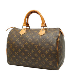ルイ ヴィトン モノグラム スピーディ30 ハンドバッグ M41526 ブラウン PVC レザー レディース LOUIS VUITTON 【中古】
