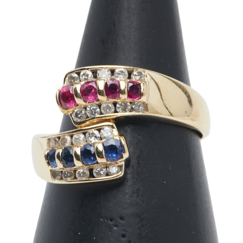 K18YG イエローゴールド ダイヤ0.30ct リング 指輪 レディース 11.5号 【中古】