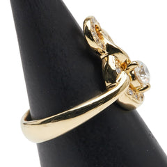 K18YG イエローゴールド ダイヤ0.380ct ダイヤ0.118ct ラウンド サークル モチーフ リング 指輪 レディース 10.5号 【中古】