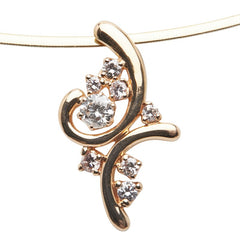 K18YG イエローゴールド K18PG ピンクゴールド ダイヤ0.60ct ネックレス レディース 【中古】