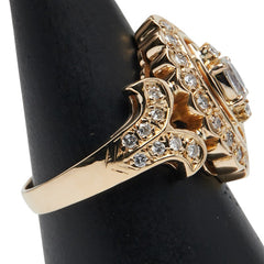 K18YG イエローゴールド ダイヤ0.25ct ダイヤ0.46ct リング 指輪 レディース 13号 【中古】