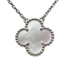 ヴァンクリーフ＆アーペル ヴィンテージ アルハンブラ ネックレス VCARF48700 K18WG ホワイトゴールド レディース Van Cleef & Arpels 【中古】