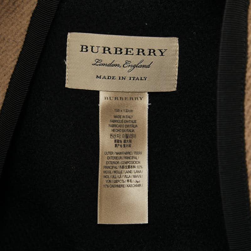 バーバリー ポンチョ ベージュ ブラック ウール カシミヤ レディース BURBERRY 【中古】