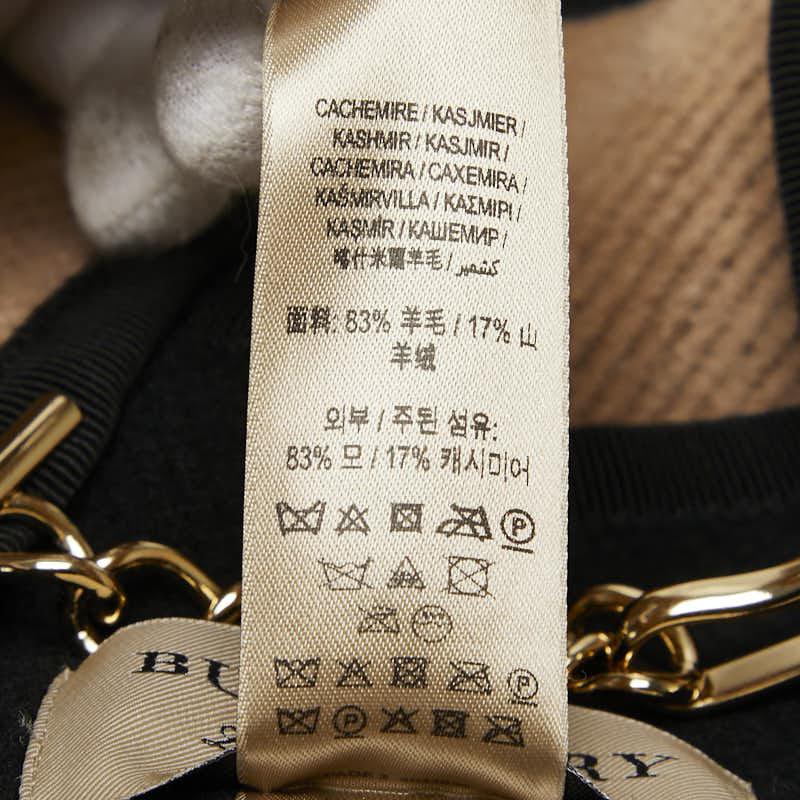 バーバリー ポンチョ ベージュ ブラック ウール カシミヤ レディース BURBERRY 【中古】