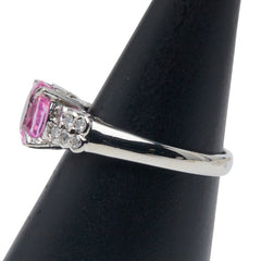 Pt900 プラチナ ピンクサファイア2.090ct ダイヤ0.25ct リング 指輪 レディース 14号 【中古】