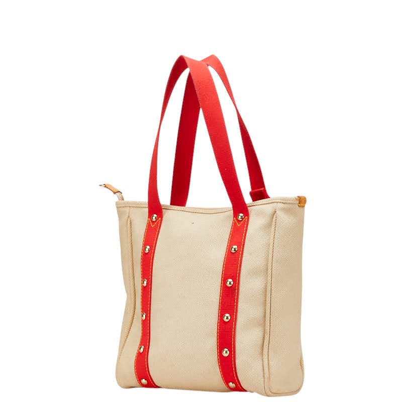 ルイ ヴィトン アンティグア カバMM トートバッグ ショルダーバッグ M40035 レッド ベージュ キャンバス レザー レディース LOUIS VUITTON 【中古】