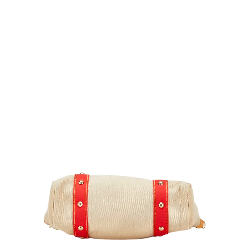 ルイ ヴィトン アンティグア カバMM トートバッグ ショルダーバッグ M40035 レッド ベージュ キャンバス レザー レディース LOUIS VUITTON 【中古】