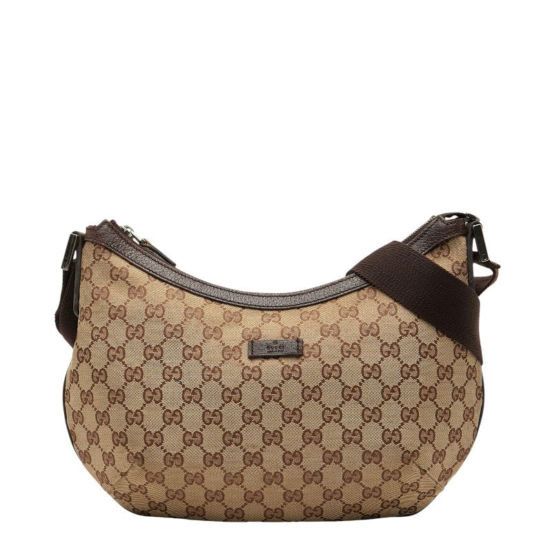 グッチ GGキャンパス 斜め掛けショルダーバッグ 181092 ブラウン キャンバス レザー レディース GUCCI 【中古】