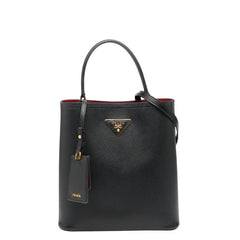 プラダ 三角ロゴプレート ハンドバッグ ショルダーバッグ 2WAY 1BA212 ブラック レッド サフィアーノレザー レディース PRADA 【中古】