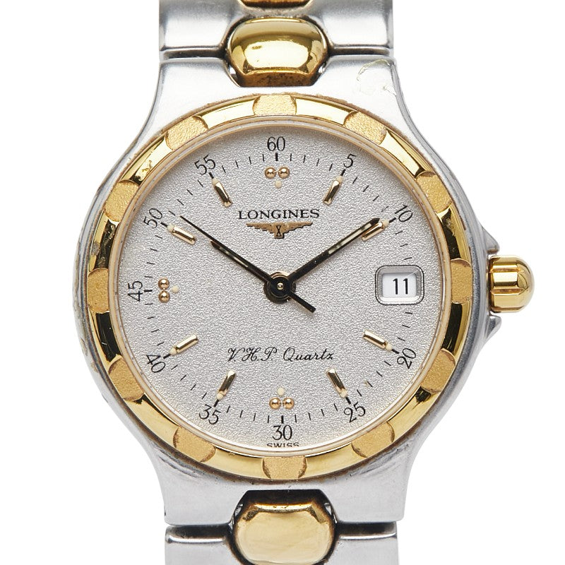 ロンジン コンクエスト 腕時計 L1 1133 クオーツ ホワイト文字盤 ステンレススチール メッキ レディース LONGINES 【中古】