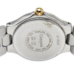 ロンジン コンクエスト 腕時計 L1 1133 クオーツ ホワイト文字盤 ステンレススチール メッキ レディース LONGINES 【中古】