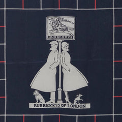 バーバリー チェック スカーフ ネイビー グレー レッド シルク レディース BURBERRY 【中古】