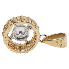 K18YG イエローゴールド Pt900 プラチナ コンビ ダイヤ0.20ct ダイヤ0.225ct ラウンド サークル ペンダントトップ レディース 【中古】