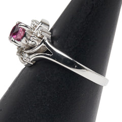 Pt850 プラチナ ルビー0.52ct ダイヤ0.11ct リング 指輪 レディース 10号 【中古】