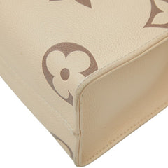 ルイ ヴィトン モノグラム アンプラント オンザゴーPM ハンドバッグ M45654 クレーム ボワドローズ ベージュ系 レザー レディース LOUIS VUITTON 【中古】