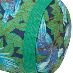 エルメス ボタニカル 鳥 斜め掛け ショルダーバッグ グリーン ブルー コットン レディース HERMES 【中古】