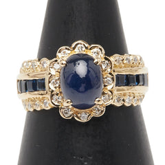 K18YG イエローゴールド サファイア3.04ct ダイヤ0.21ct リング 指輪 レディース 10.5号 【中古】