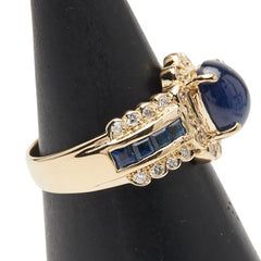 K18YG イエローゴールド サファイア3.04ct ダイヤ0.21ct リング 指輪 レディース 10.5号 【中古】