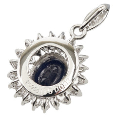 Pt900 プラチナ サファイア1.75ct ダイヤ0.33ct ペンダントトップ レディース 【中古】