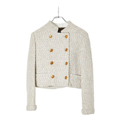 ルイ ヴィトン 22AW ツイードジャケット サイズ36 アイボリー オフホワイト ナイロン コットン ウール レディース LOUIS VUITTON 【中古】