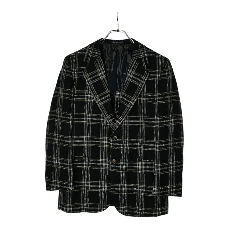 バーバリー 2B チェック テーラードジャケット ブラック ウール メンズ BURBERRY 【中古】