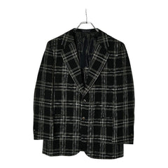 バーバリー 2B チェック テーラードジャケット ブラック ウール メンズ BURBERRY 【中古】