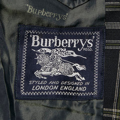 バーバリー 2B チェック テーラードジャケット ブラック ウール メンズ BURBERRY 【中古】