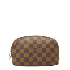 ルイ ヴィトン ダミエ ポシェット コスメティック PM ポーチ N47516 ブラウン PVC レザー レディース LOUIS VUITTON 【中古】