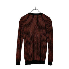 ヴェルサーチェ メデューサ ニット サイズ44 オレンジ ブラック レーヨン コットン メンズ VERSACE 【中古】