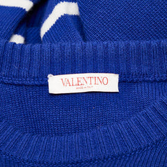 ヴァレンティノ ロゴニット セーター サイズM 2V3KC23N94V ブルー ウール メンズ VALENTINO 【中古】