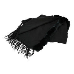 ジバンシー ショール ブラック ウール ファー レディース Givenchy 【中古】