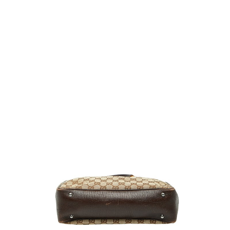 グッチ GGキャンバス バンブー ショルダーバッグ トートバッグ 112530 ブラウン キャンバス レザー レディース GUCCI 【中古】