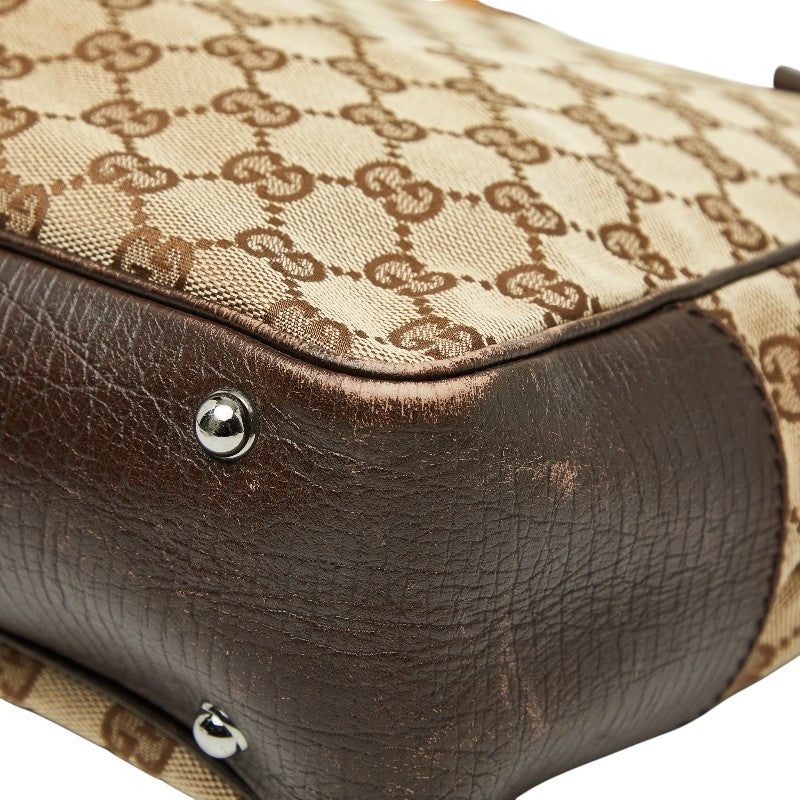 グッチ GGキャンバス バンブー ショルダーバッグ トートバッグ 112530 ブラウン キャンバス レザー レディース GUCCI 【中古】