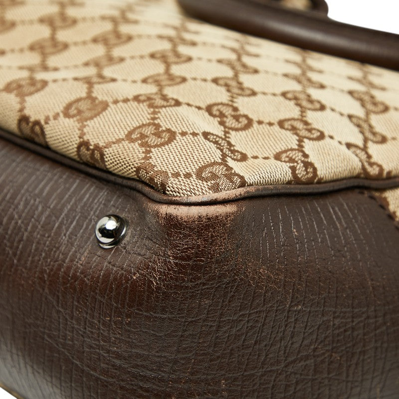 グッチ GGキャンバス バンブー ショルダーバッグ トートバッグ 112530 ブラウン キャンバス レザー レディース GUCCI 【中古】