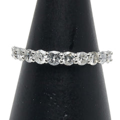 Pt900 プラチナ ダイヤ1.00ct ハーフエタニティ リング 指輪 レディース 12号 【中古】