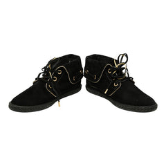 ルイ ヴィトン モノグラム スニーカー サイズ：36 MS0163 ブラック ゴールド スウェード レディース LOUIS VUITTON 【中古】