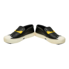 フェンディ モンスター バグズアイ BUGS EYE スリッポン サイズ37 ブラック ホワイト レザー レディース FENDI 【中古】