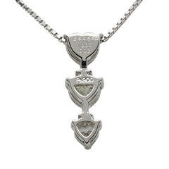 Pt900 プラチナ Pt850 プラチナ ダイヤ1.00ct ダイヤ0.03ct ベネチアンチェーン ハート モチーフ ペンダントネックレス レディース 【中古】