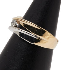 K18YG イエローゴールド Pt900 プラチナ ダイヤ0.18ct 1P リング 指輪 レディース 13.5号 【中古】