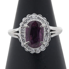 Pt900 プラチナ ルビー2.08ct ダイヤ0.27ct リング 指輪 レディース 11.5号 【中古】