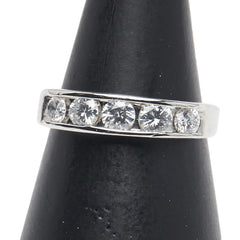 Pt900 プラチナ ダイヤ0.58ct 一文字 リング 指輪 レディース 10.5号 【中古】